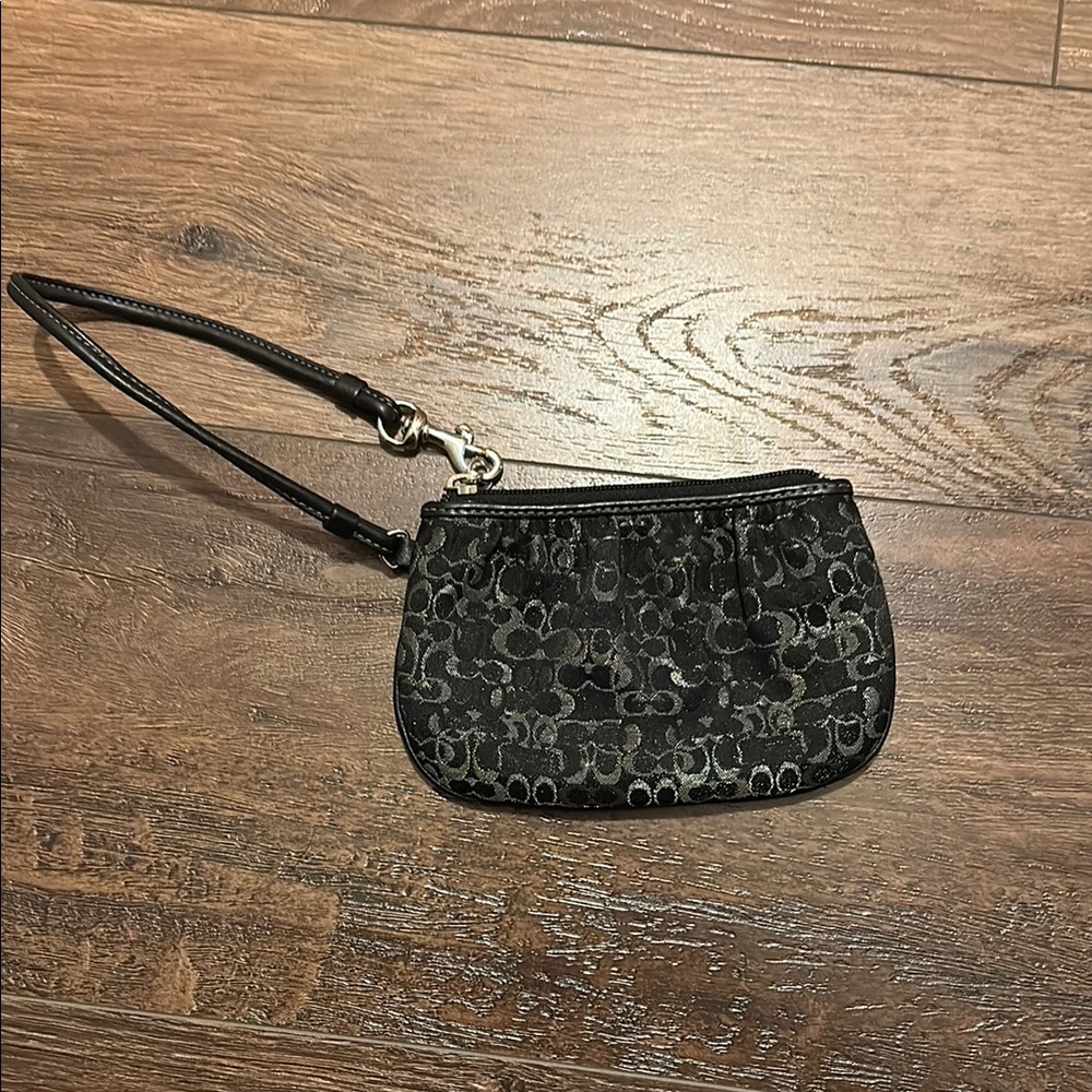 Black Coach Wristlet Bag